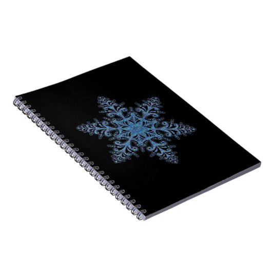 Blue Snowflake Spiral Notebook Notizblock (Rechte Seite)