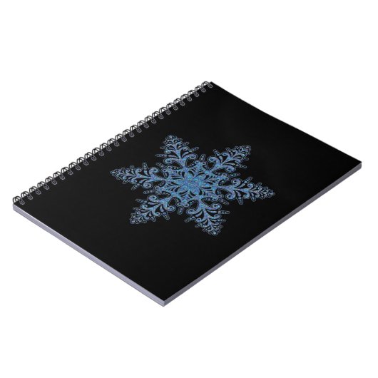 Blue Snowflake Spiral Notebook Notizblock (Linke Seite)