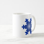 Blue Snowflake Sternexplosion auf Weiß Kaffeetasse (VorderseiteRechts)