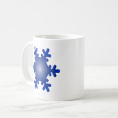 Blue Snowflake Sternexplosion auf Weiß Kaffeetasse (Vorderseite Links)