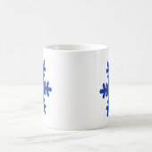 Blue Snowflake Sternexplosion auf Weiß Kaffeetasse (Mittel)