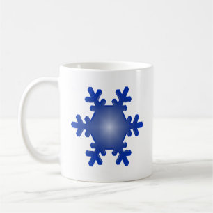 Blue Snowflake Sternexplosion auf Weiß Kaffeetasse
