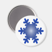 Blue Snowflake Sternexplosion auf Weiß Magnet (Vorderseite/Rückseite)