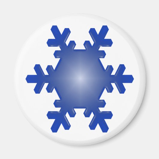 Blue Snowflake Sternexplosion auf Weiß Magnet (Vorne)