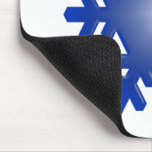 Blue Snowflake Sternexplosion auf Weiß Mousepad (Ecke)