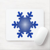 Blue Snowflake Sternexplosion auf Weiß Mousepad (Mit Mouse)