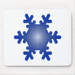 Blue Snowflake Sternexplosion auf Weiß Mousepad