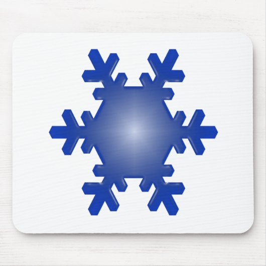 Blue Snowflake Sternexplosion auf Weiß Mousepad (Vorne)