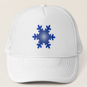 Blue Snowflake Sternexplosion auf Weiß Truckerkappe