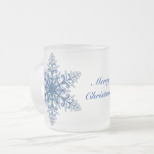 Blue Snowflake Tasse (Vorderseite Links)