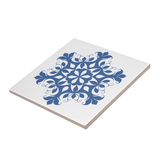 Blue Snowflake Tile Fliese (Seite)