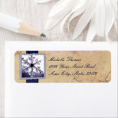Blue Snowflake Vintage Wedding Address (Insitu)