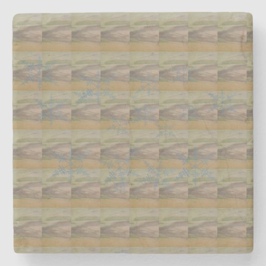 Blue snowflake waves on the Seashore Steinuntersetzer (Vorderseite)