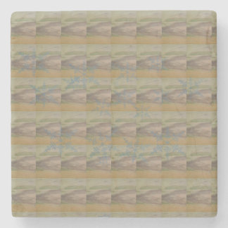 Blue snowflake waves on the Seashore Steinuntersetzer