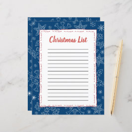 Blue Snowflake Weihnachten BG Santa Wish List