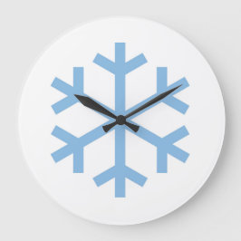 Blue Snowflake Weihnachten Große Uhr
