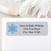 Blue Snowflake Weihnachten Rücksendeadressen-Aufkl (Insitu)