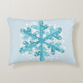Blue Snowflake Weihnachten und Winter Dekoration K Zierkissen