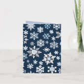Blue Snowflake Weihnachts-Foto Faltkarte Dankeskarte (Rückseite)