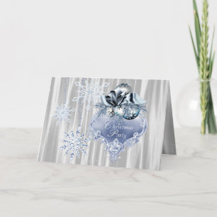 Blue Snowflake Weihnachts-Party Einladung