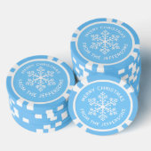 Blue Snowflake Weihnachts-Poker Chips (Stapel)