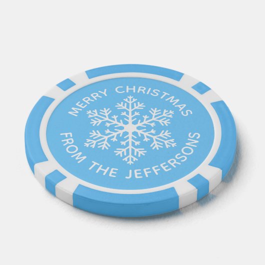 Blue Snowflake Weihnachts-Poker Chips (Einzeln)
