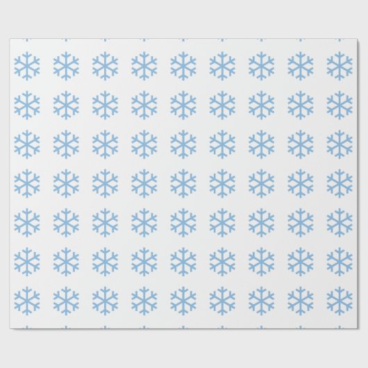 Blue Snowflake Weihnachts-Wrapping Paper Geschenkpapier (Flach)