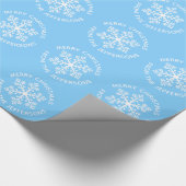 Blue Snowflake Weihnachts-Wrapping Paper Geschenkpapier (Ecke)
