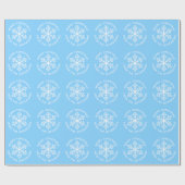 Blue Snowflake Weihnachts-Wrapping Paper Geschenkpapier (Flach)