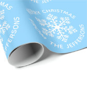 Blue Snowflake Weihnachts-Wrapping Paper Geschenkpapier (Rolleneckpunkt)
