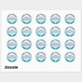 Blue Snowflake Weihnachtsanschrift Runder Aufkleber (Blatt)