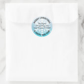 Blue Snowflake Weihnachtsanschrift Runder Aufkleber (Tasche)