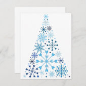 Blue Snowflake Weihnachtsbaum Feiertagskarte (Vorne/Hinten)