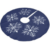 Blue Snowflake Weihnachtsbaumrock Polyester Weihnachtsbaumdecke (Schrägansicht)