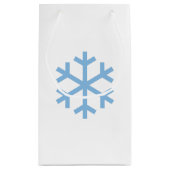 Blue Snowflake Weihnachtsgeschenk Tasche Kleine Geschenktüte (Rückseite)