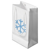 Blue Snowflake Weihnachtsgeschenk Tasche Kleine Geschenktüte (Vorderseite Schrägansicht)