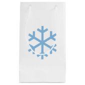 Blue Snowflake Weihnachtsgeschenk Tasche Kleine Geschenktüte (Vorderseite)