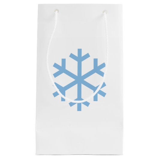 Blue Snowflake Weihnachtsgeschenk Tasche Kleine Geschenktüte (Vorderseite)