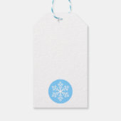 Blue Snowflake Weihnachtsgeschenke Tags Geschenkanhänger (Rückseite)