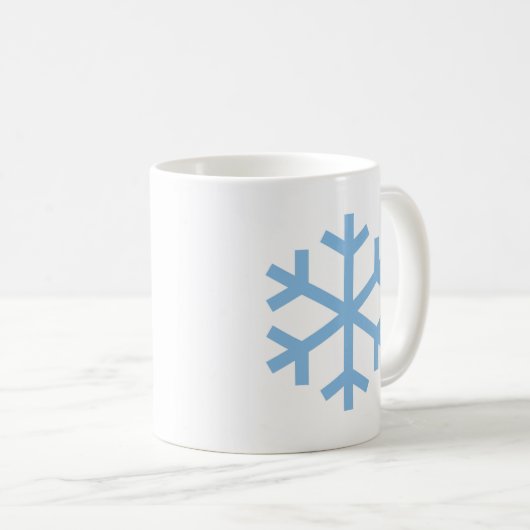 Blue Snowflake Weihnachtskaffee Tasse (VorderseiteRechts)