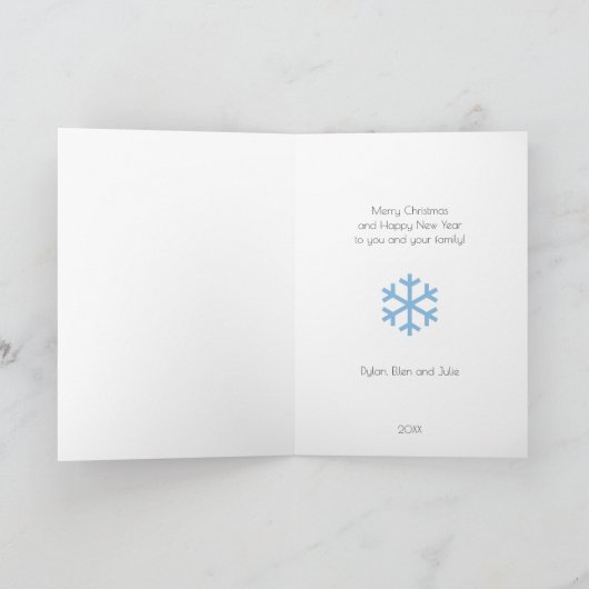 Blue Snowflake Weihnachtskarte Feiertagskarte (Innenseite)