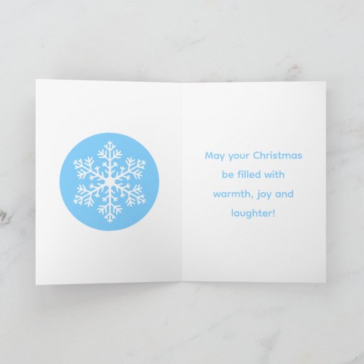 Blue Snowflake Weihnachtskarte Feiertagskarte (Innenseite)