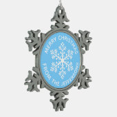 Blue Snowflake Weihnachtsschmuck Schneeflocken Zinn-Ornament (Links)