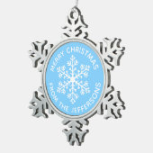 Blue Snowflake Weihnachtsschmuck Schneeflocken Zinn-Ornament (Rechts)