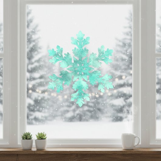 Blue Snowflake Window Cloning Fensteraufkleber