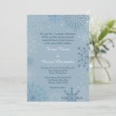 Blue Snowflake Winter 12x18 Hochzeit Einladung (Stehend Vorderseite)