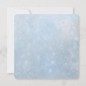 Blue Snowflake Winter Baby Dusche Einladung (Rückseite)