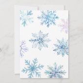 Blue Snowflake Winter Baby Dusche Einladung (Rückseite)