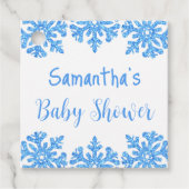 Blue Snowflake Winter Boy Baby Dusche Geschenkanhänger (Vorderseite)
