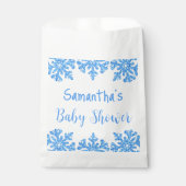 Blue Snowflake Winter Boy Baby Dusche Geschenktütchen (Vorderseite)